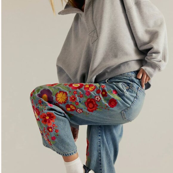 We The Free Willow Floral Embroidered Jeans - Picture 7 of 8